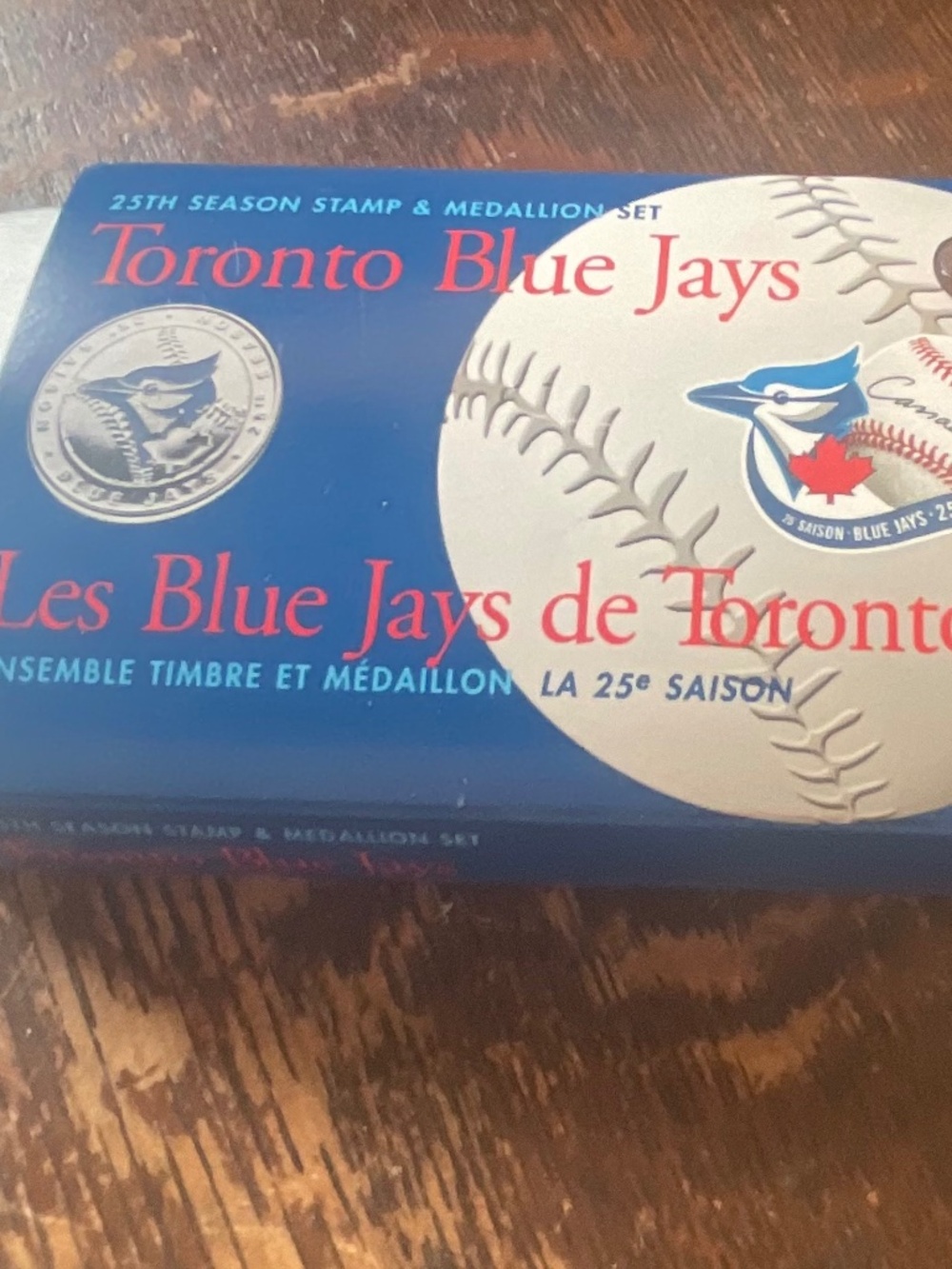 TORONTO BLUE JAYS 25TH SEASON STAMP . MEDALLION SET NWT